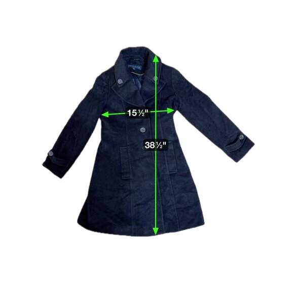 Kristen Blake Womens Wool Blend Dark Brown Double Breasted Peacoat SZ 6 - Picture 9 of 9